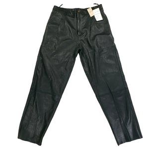 NWT Vintage Bagazio 100% Leather Motorcycle Pants Mens Measure 36x32 Black